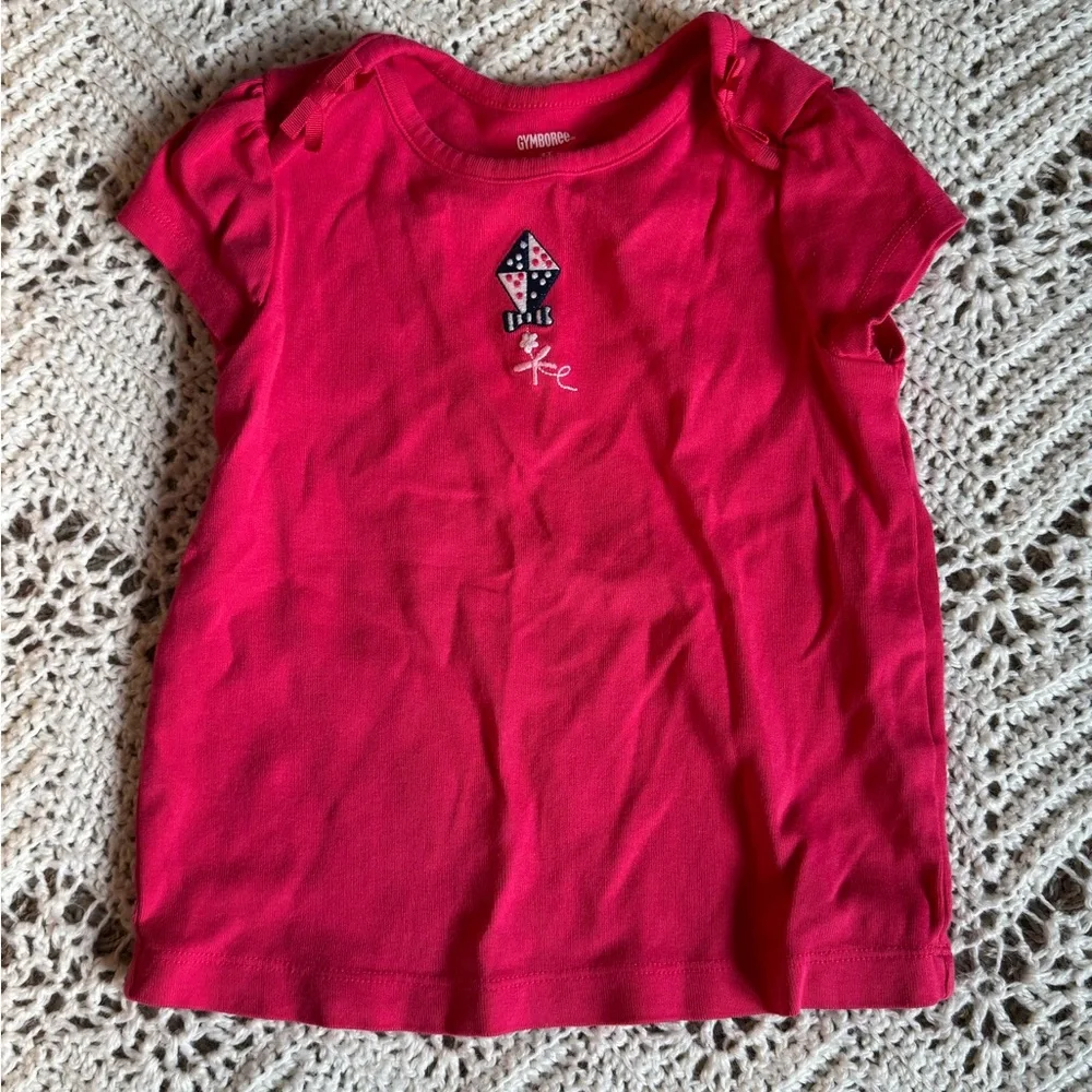 Vintage Gymboree 3 Piece Set Pink Kids 3T Shirt & Top Set NWT Tights embroidery